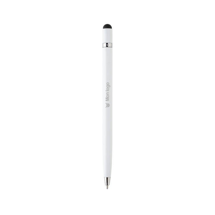 Stylo-stylet-en-metal-epure-blanc-argent