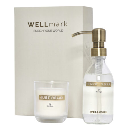 Coffret Wellmark avec savon pour les mains et bougie