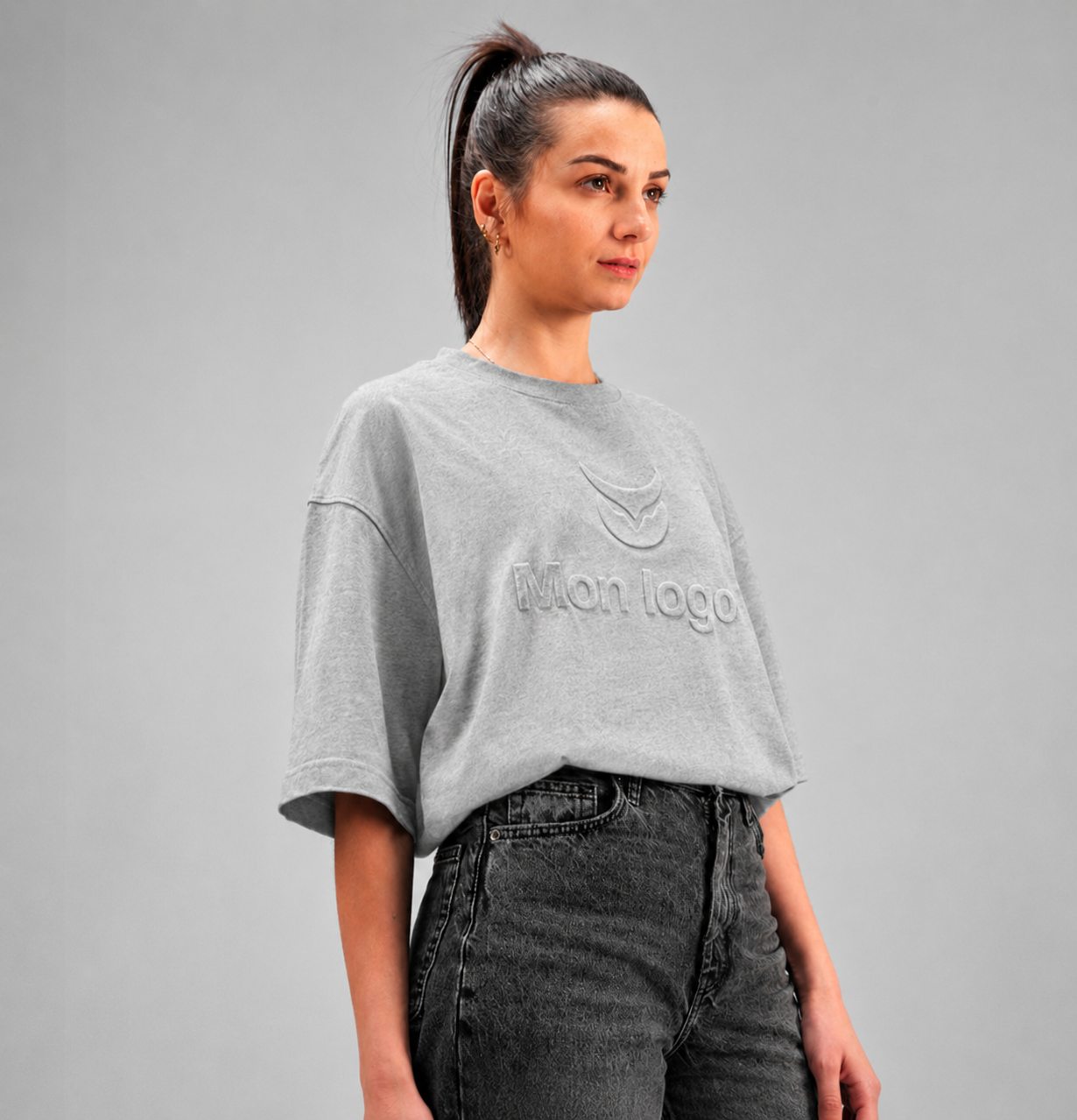 T-shirt-oversize-Paloma-gris-avec-marquage
